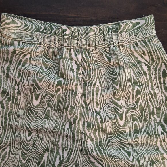 C/Meo Collective Arbor Wide-Leg Pants Sz M Green/White Woodgrain Print Bohemian - Picture 7 of 12